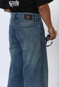 Denim Pant Vintage Wash Dark Blue - Image 2